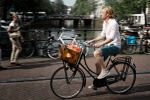 Bike rider with iPod